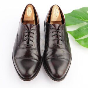 Vintage USA Cole Haan Mens Oxford Size 8.5 D Burgundy Leather Cap Toe Dress Shoe